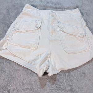Free Movement White Timko Cargo Shorts High Rise Size M